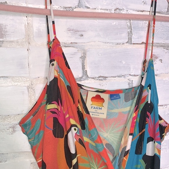 FARM RIO | x Anthropologie Toucans Print Wrap Maxi Dress Medium - Picture 10 of 17